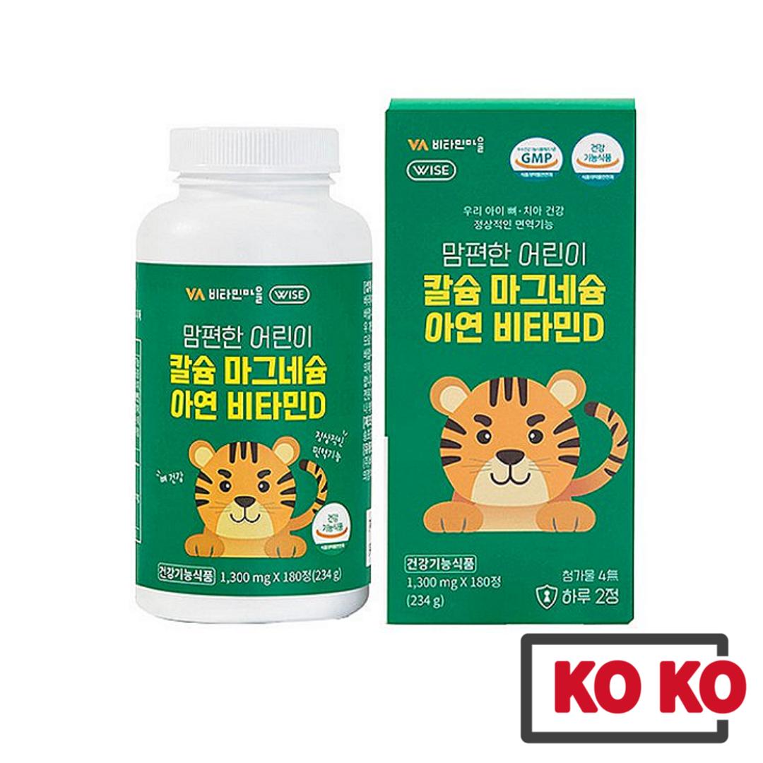 

[Vitamin Village] Kids Кальцій Магній Цинк Вітамін D 180 шт 180ea