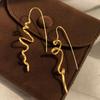 Gold Spiral Long Earrings