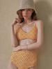 Painbei Tie Back Bikini Top, Geo Yellow