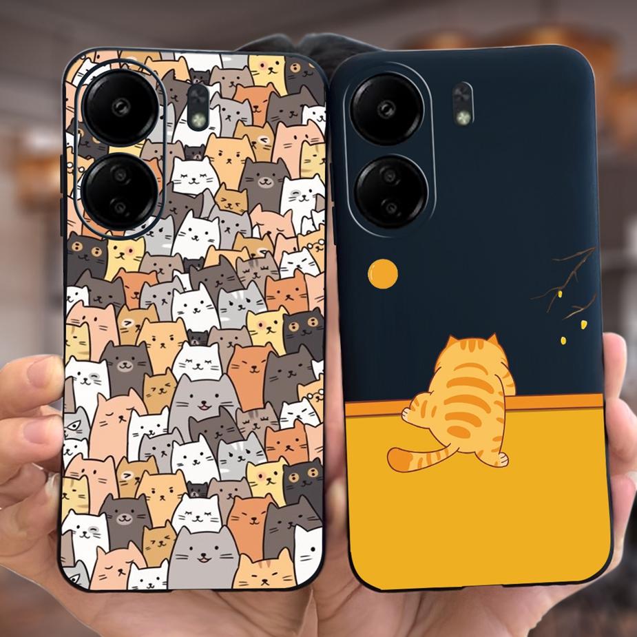 For Xiaomi Poco C65 Case Redmi 13C Cute Fashion Cartoon Cover Soft Silicone Phone Case For Xiaomi Redmi 13C Poco C65 C 65 Bumper