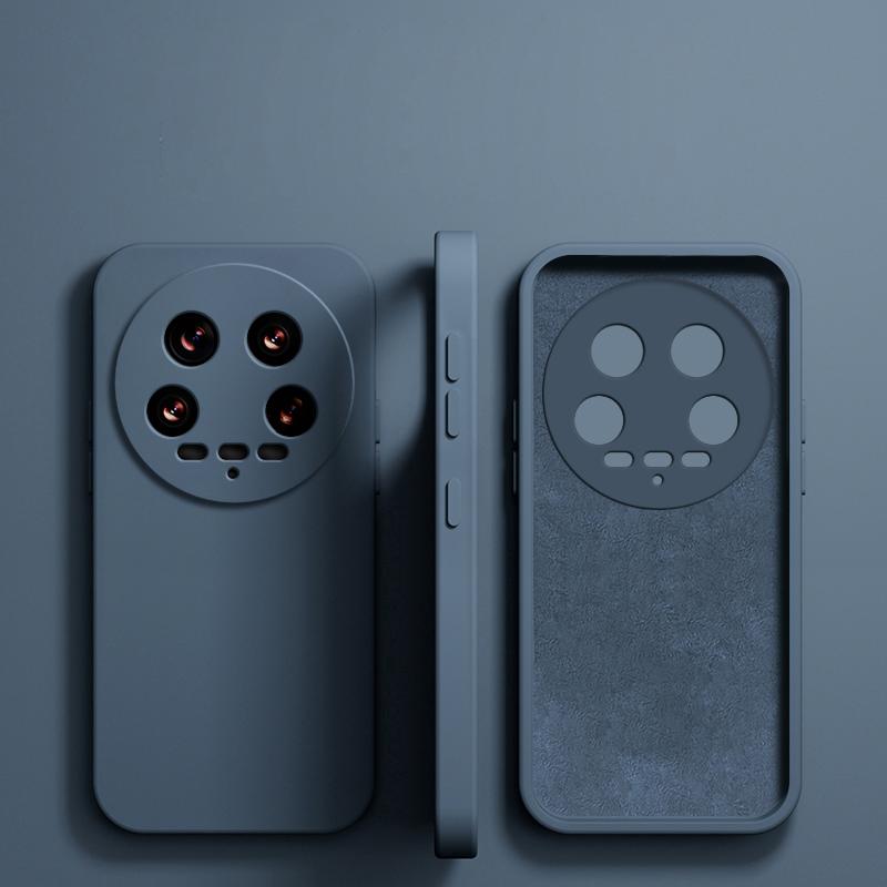 

Для Mi 14 Ultra Case Square Liquid Silicone Camera Lens Protector Phone Cases For Xiaomi Xiaomi Mi 14 Mi14 Ultra 14Ultra Soft Cover For Xiaomi 14 Ultra серый