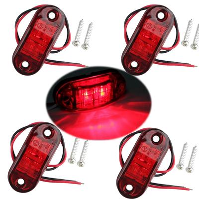4pcs /24V Piranha Car Truck Trailer Application LED Side Marker Light Turn Signal Lamp Truck Bulb Red for Night Stop