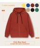 Men's Plus Size Fleece Hooded Zipper Sweatshirt with Velvet Lining