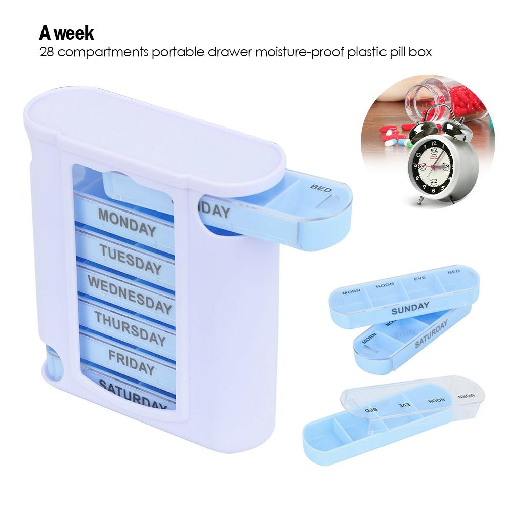 7-Tage-Woche Pillendose Organizer Tablettenhalter Medikamenten Tabletten Medikamentenhalter Aufbewahrungsbox Pillendose Etui Organizer Behälter Set Medikamente