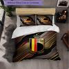 Belgium Football Pattern 3 Pieces Bedding Set Soft Microfiber Duvet Cover with Pillow Cases for Bedroom