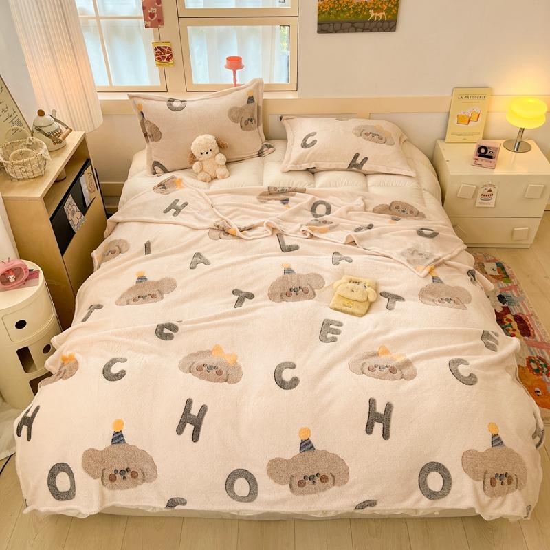 Cartoon Cute Bear Throw Blankets Super Soft Fluffy Lightweight Comfortable Flannel Couch Bed Blanket for All Season Kids Gifts