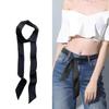 Women Long Narrow Scarf 190x4.5cm Polka Dot Satin Ribbon Headband Choker Multi Functional Accessory for Bags
