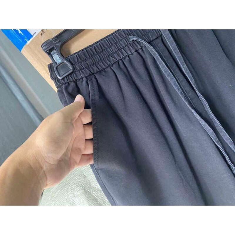 

Экспортные товары Тенсел Тонкие Эластичная талия Свободные Прямые брюки Свободные брюки Женские С высокой талией Стройнящие Джинсы Деним B830 Black 34