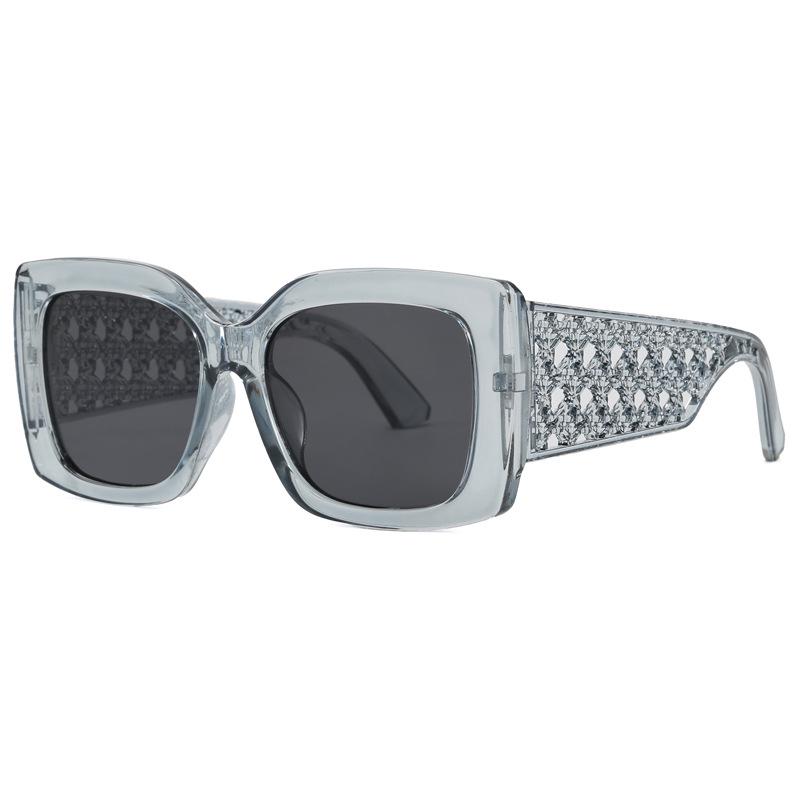 Women's Retro European American Square Sunglasses with Large Printed Frame