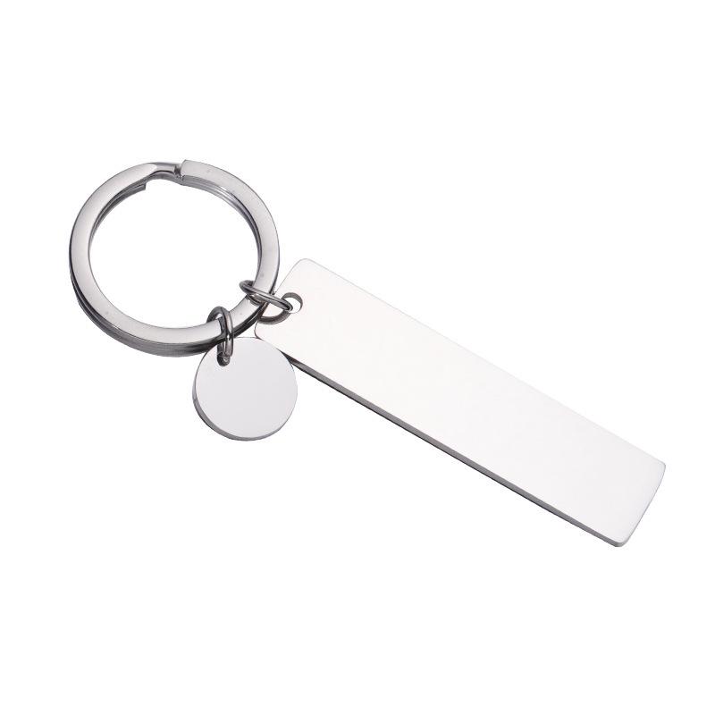 Mirror Stainless Steel Round Keychain Tag Pendant for DIY Accessories