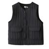 2025 Autumn/Winter Plus Size Vertical Stripe Lightweight Padded Vest for Slimming Chubby Girls, Style 1754