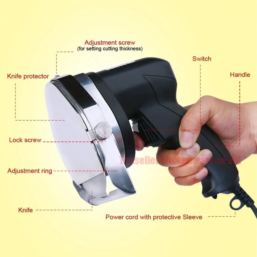 Elektrisk Kebab Slicer doner Kniv Shawarma Cutter håndholdt stekekjøtt skjæremaskin Gyro Knife 220-240V 110V to blader