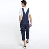 Men's Denim Shorts Men's Denim Overalls Large Size Strap Straight Pants Light Blue Shorts