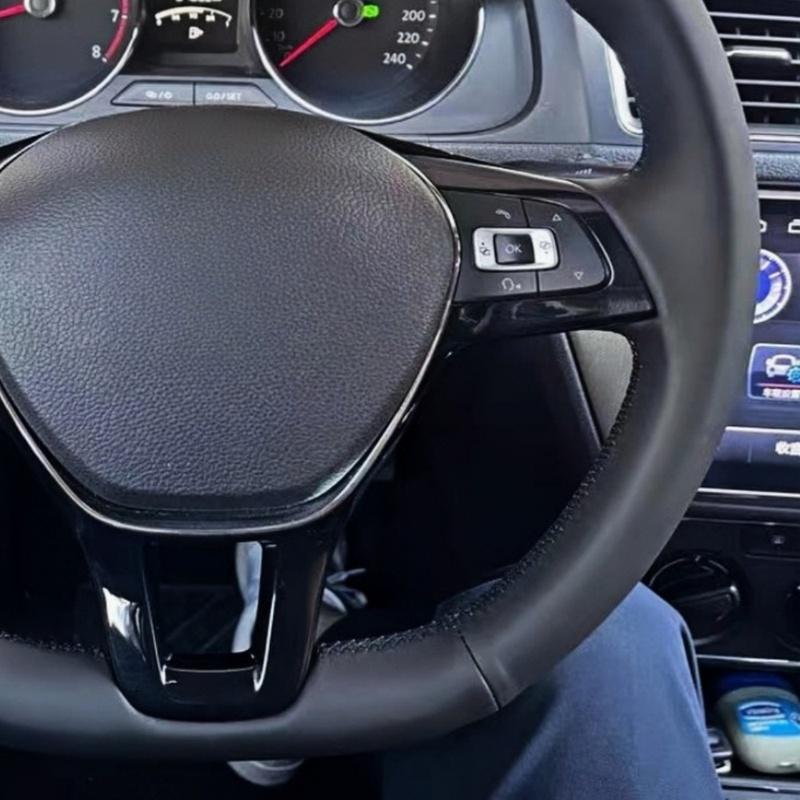 Car Steering Wheel Braid Cover Soft 100% Fit For Volkswagen VW Golf 7 Mk7 Touran Up New Passat Car Products Steering Wrap