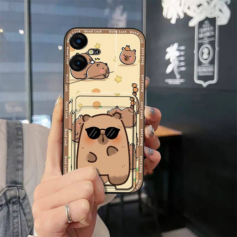 

Мультяшный чехол для телефона со слотом для карт для Tecno Pova Neo3/LH6N, пыленепроницаемый, с модным дизайном граффити, мягкий чехол, кармашек для карт, задняя крышка Tecno Pova Neo3/LH6N