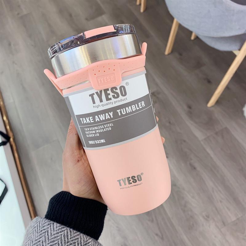 550/710ML Stainless Steel Coffee Mug with Straw Portable Car Cup Keep Cold Vacuum Tumbler Insulated Cup Double Thermos Bottles