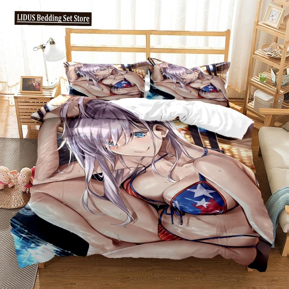 Sexy Beauty Kamado Bettwäscheset Anime Demon Slayer Bedruckte Bettbezüge Kissenbezüge Bettdecke Bettwäscheset Bettwäsche