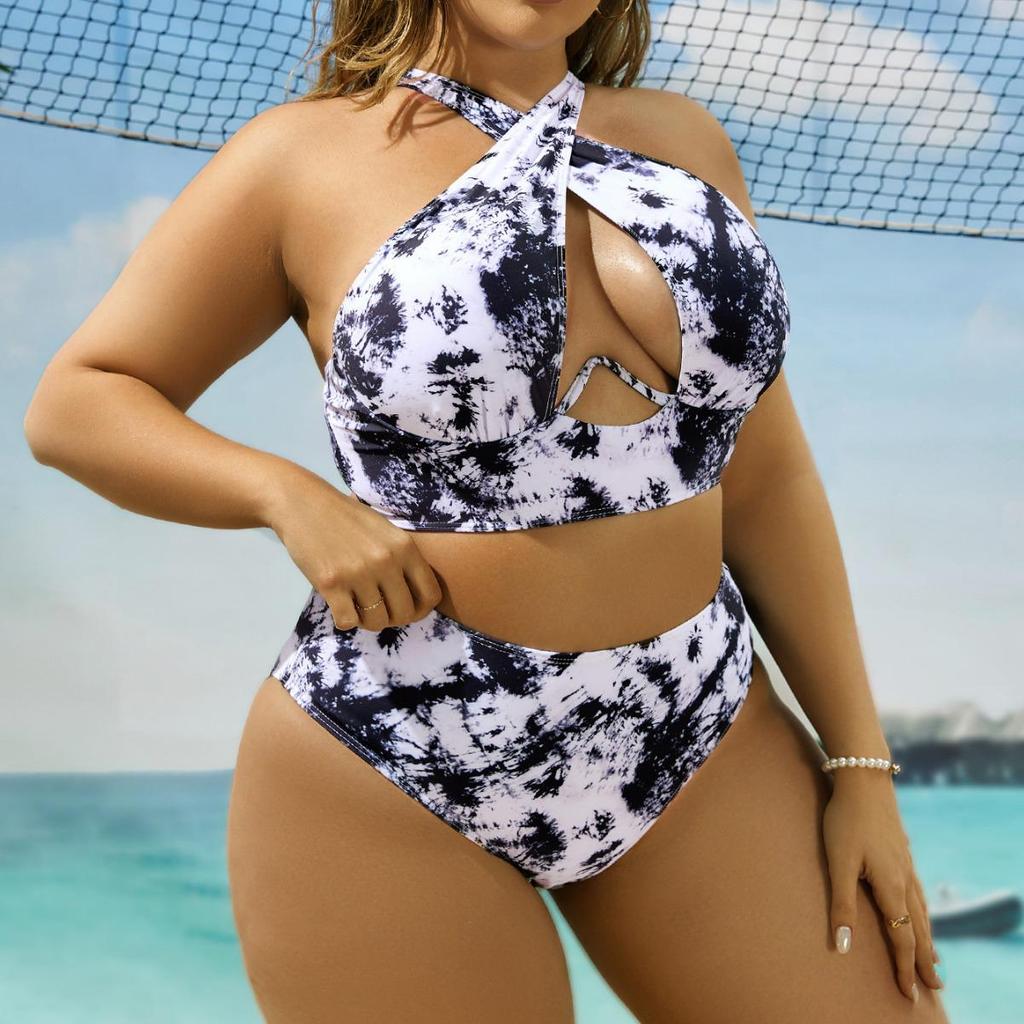 Europäischer & Amerikanischer Stil Neckholder Bedruckter Bikini Set T610