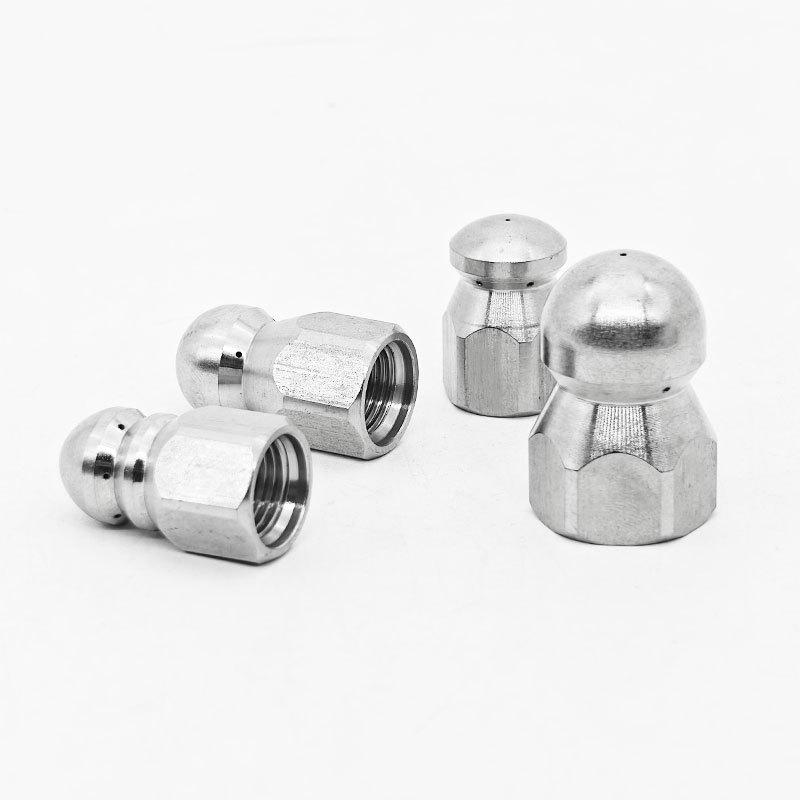 1Pcs Stainless Steel Quick Connect 1/4 Thread Pipeline Cleaning Rotating Spray Head Water Mouse Head Set Nozzle Tools