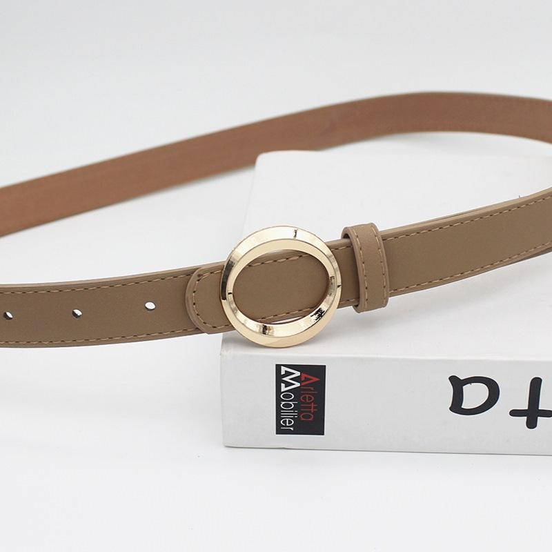 Student Jeans Decorative Pu Belt Women'S Circle Gold Alloy Multi-Colored Belt Women'S