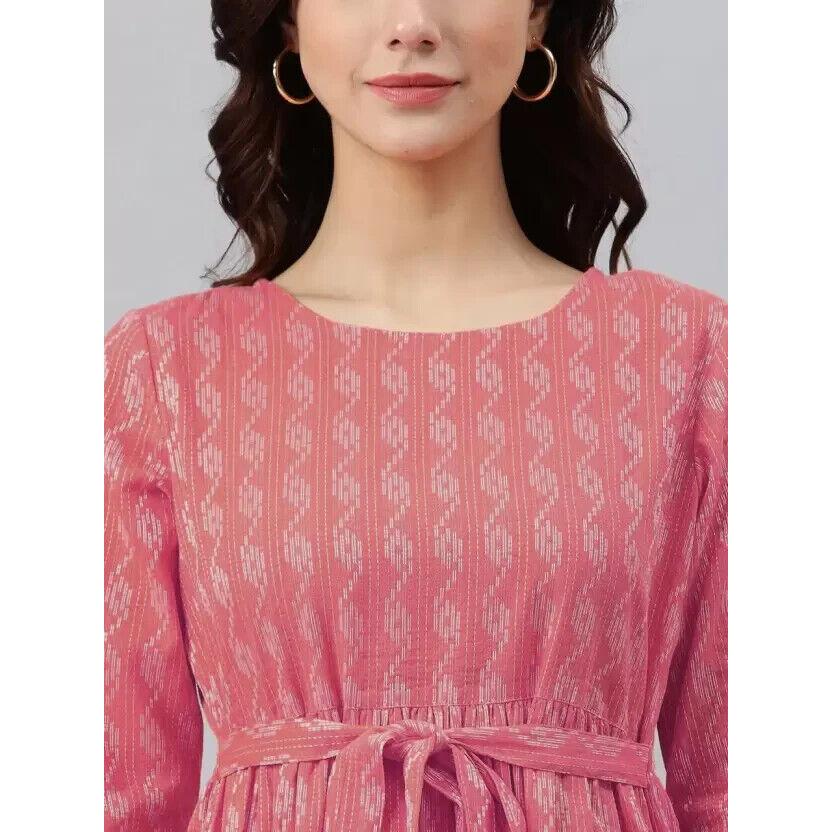 Kobiety Ubrania Imprezowe Dopasowana i Rozkloszowana Sukienka Kurta Top Tunika Mieszanka Bawełny Kurta Kurti VAF-521
