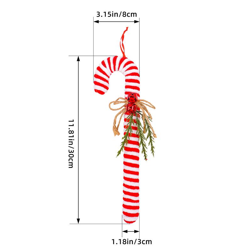 2Pcs Candy Cane Christmas Decorations Ornaments Christmas Decoration Hanging Ornaments for Party Supplies DIY