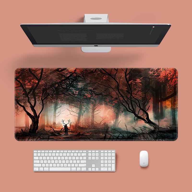 Extra Large Washable Mouse Pad - Aurora Landscape & Sunset Clouds Design, Thickened for Office and Gaming Desks