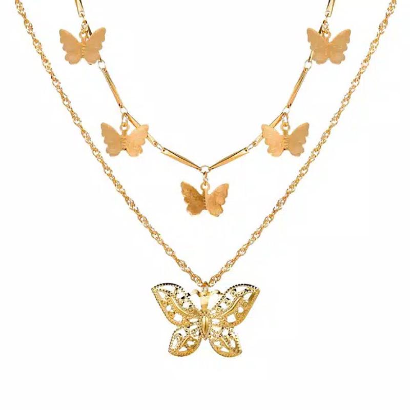 Star & Moon Multi-Layer Alloy Necklace - Hip-Hop Style Portrait Clavicle Chain