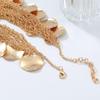 Exaggerated Metal Plate Waterfall Tassels Necklace For Women Multi-Layer Long Necklace Bohemian Style Jewelry Neck Accessories