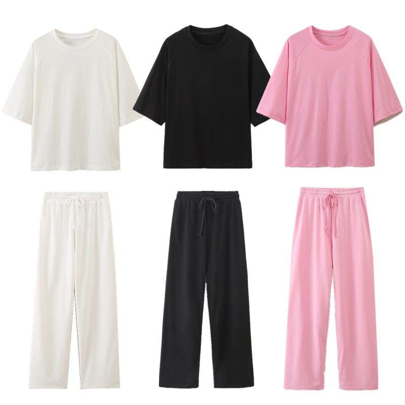 Fashion Style Spring Pure Color Minimalist Double-Sided Cloth Short Sleeve