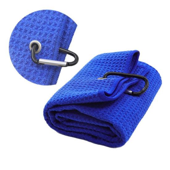 Golfový ručník s karabinou Absorpční mikrovláknový ručník Vaflová struktura Golfová utěrka se sponou na vozík, hole nebo bag Golfové příslušenství Čištění