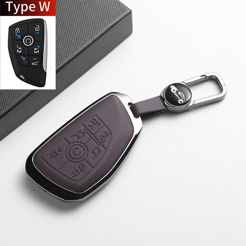 Leather Metal Car Key Case For GL8 PHEV Century Automobile Smart Remote Key Protector Shell Holder Decorative Accessories