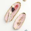 Leaf Plate Realistic Feather Tray Table Decoration Ceramic Jewelry Ring Trinket Dish Holder Decorative Serving Tray for Fruit Snack Dessert Jewelry