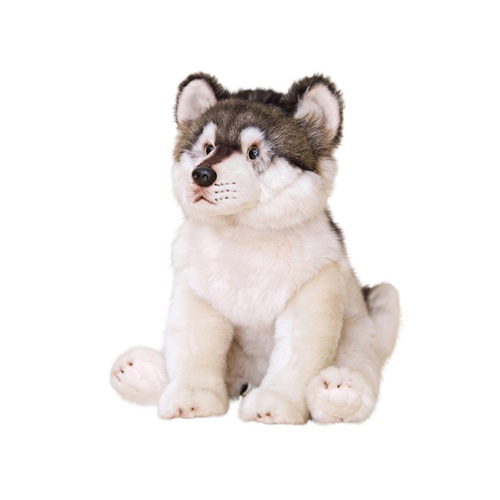 Plush Dog Toy Soft Stuffed Animal Realistic Sitting Puppy Plushie Gift for Kids and Collectors Home Decoration