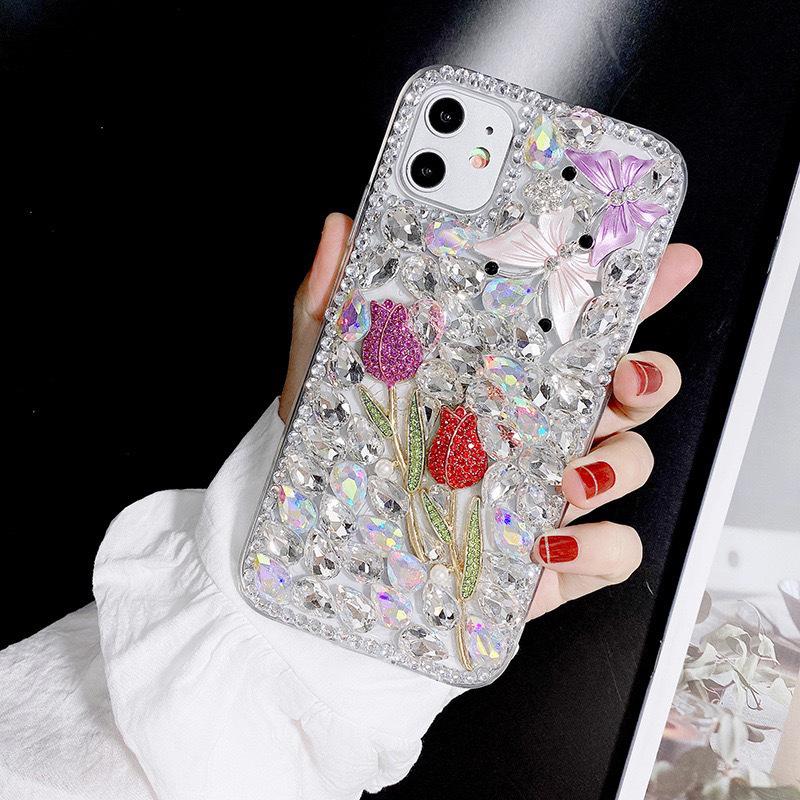 

Luxury Rhinestone Mobile Phone Case Is Suitable For Apple 16Promax Rose Iphone17 Butterfly 14 Full Diamond Xr Women S Model. iPhone 7/8/SE 2020