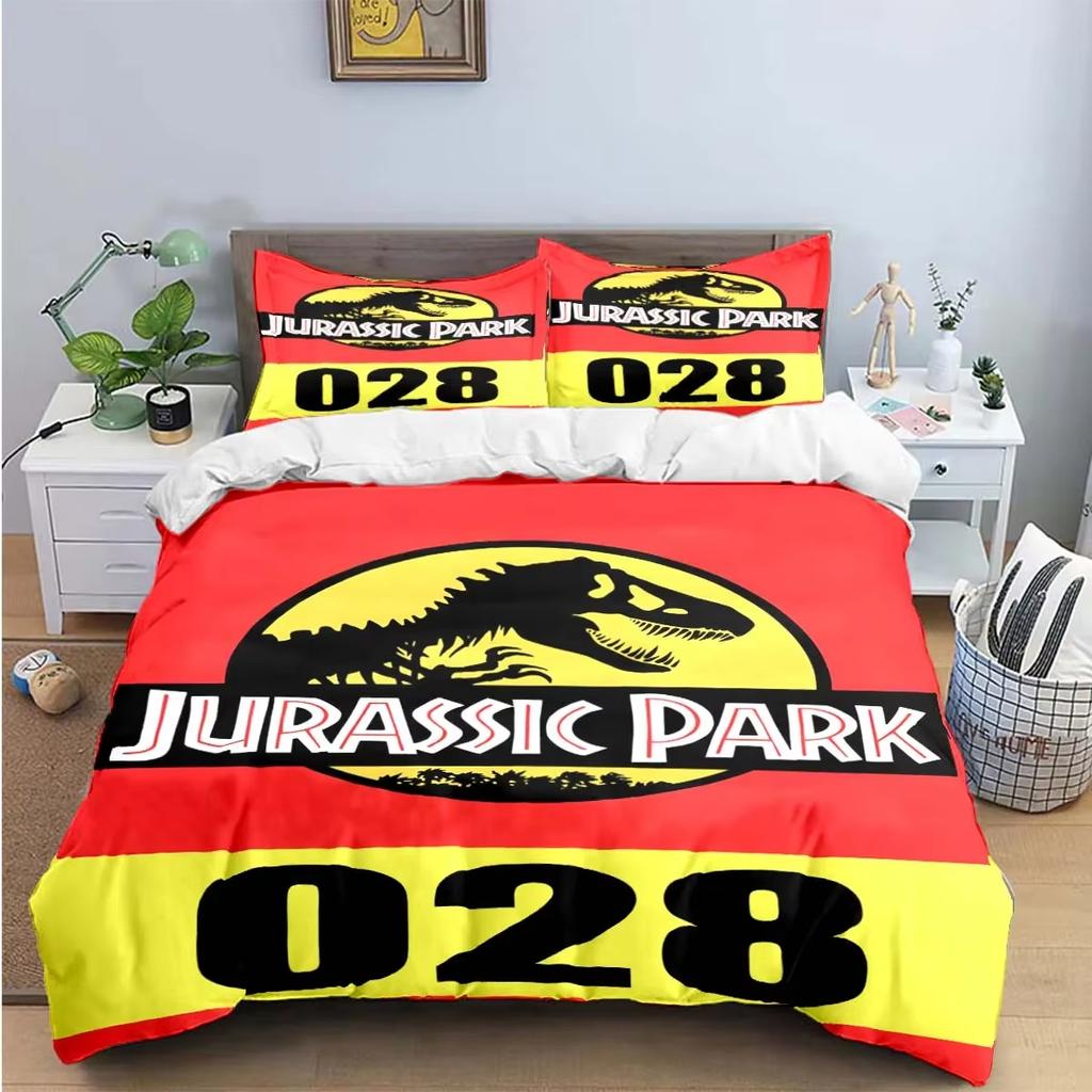 Mode 3D Dinosaur J-Jurassic Park Tryck Sängkläder Sängförsörjningsset Påslakan Sängöverkastset Sängklädesset Lyxgåva