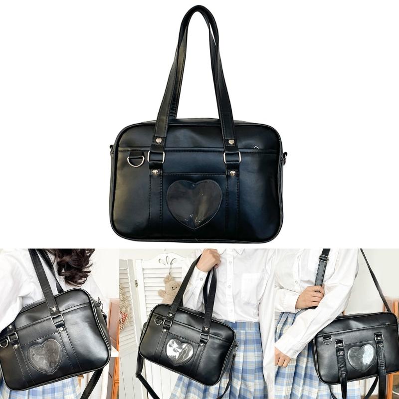 Women Ita Bag Heart Shoulder Bag Large Capacity Messengers Bag Fashion Handbag Purse Crossbody Bag Japanese School Bag