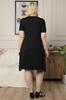 Rochie de damă mărime mare mărime plus Rochie midi neagră cu model peticit.