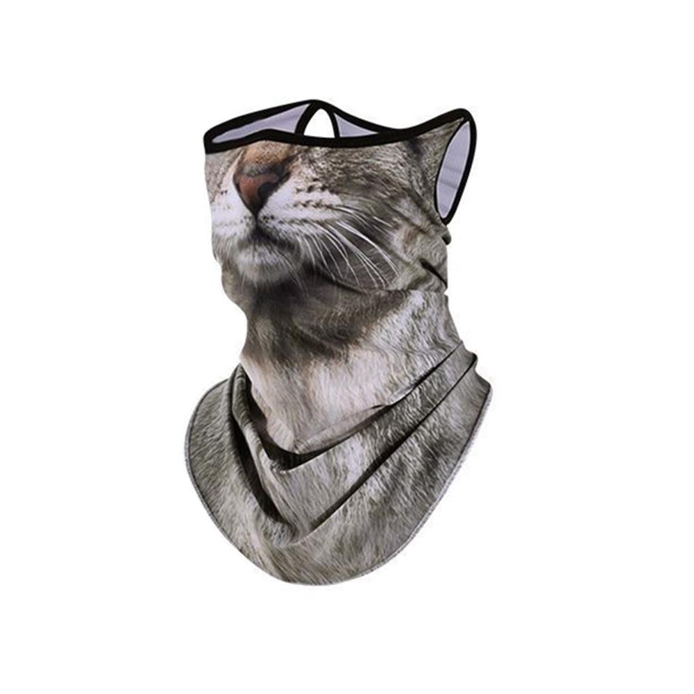 Fashion 3D Pattern 3D Animal Balaclava Silk Texture Multi-Functional Face Mask Cover Breathable Motorcycle Hat Outdoor