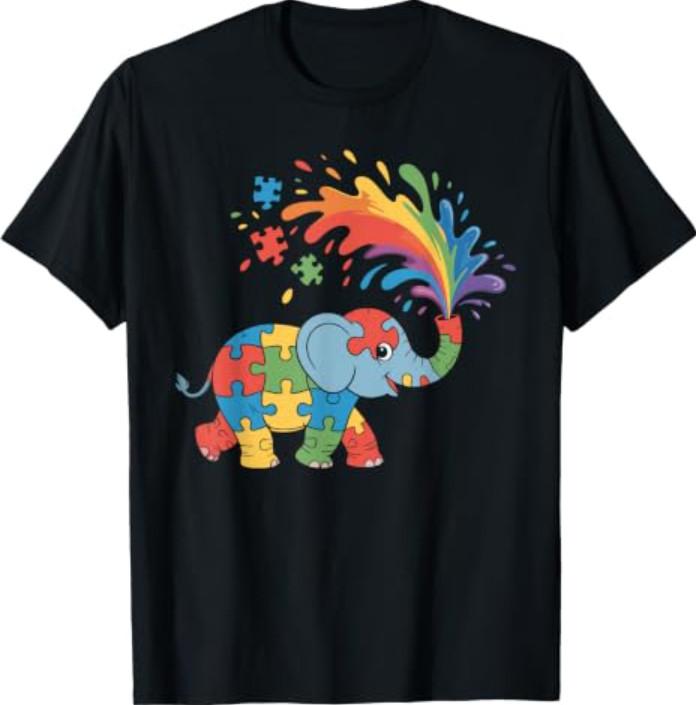 Autism Elephant Autistic Elephant Autism Awareness Animal T-Shirt