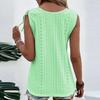 U Neck Summer Women Hollow Out Tank Tops Sweet Solid Color Sleeveless Blouse Fashion Elegant Buttons Shirts Large Size Office Simple Casual Clothing