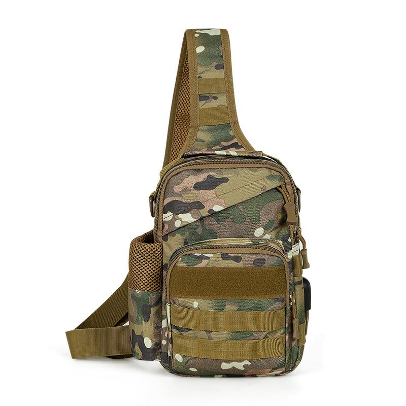 2024 New Sports  Backpack Shoulder Bag  Chest Bag Men Outdoor Hiking Camping   Hunting Fishing Pack Sling Molle Usb Bag Bag