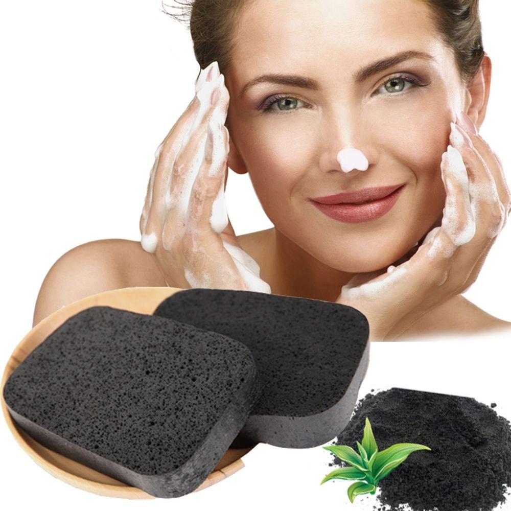Portable Washing Tools Facial Cosmetic Puff Bamboo Charcoal Makeup Remover Cleaning