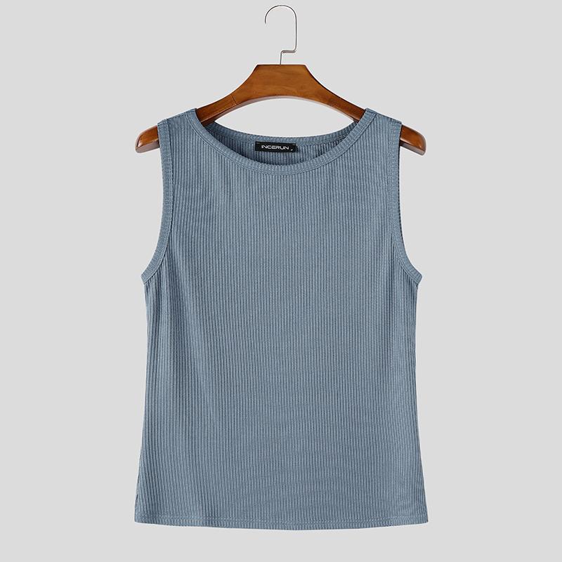 INCERUN Summer Men Sleeveless Casual Sports Fitted Tank Tops Undershirts