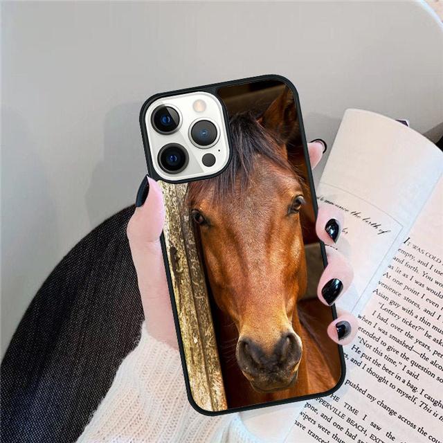 Black Strong Beauty Horse Stallion Cover For iPhone 17 Air 15 16 14 13 12 Pro Max 11 Pro Max Plus Phone Case Coque