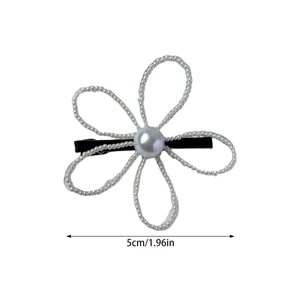 1pcs Pearl Flower Hair Clip Side Bangs Barrettes for Women Girls Non Slip Hairpin Hair Accessories