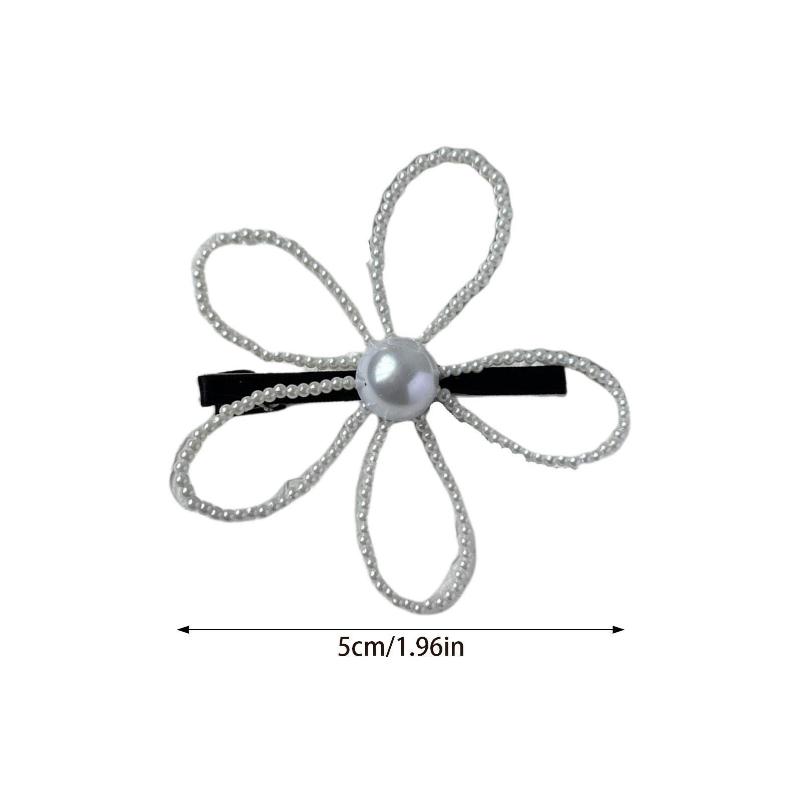 

1pcs Pearl Flower Hair Clip Side Bangs Barrettes for Women Girls Non Slip Hairpin Hair Accessories