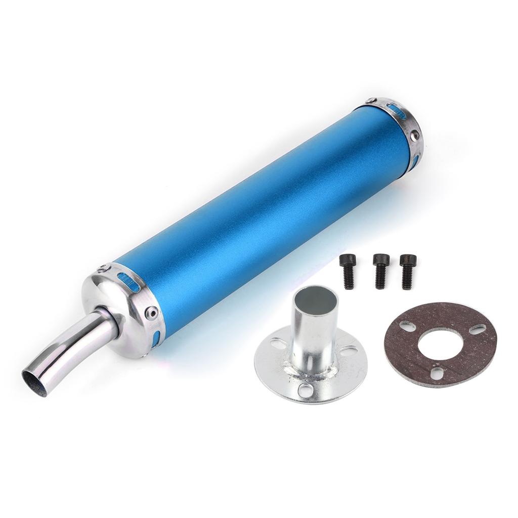 Stainless Steel Exhaust Muffler Silencer 20mm 0.8in Modified Parts for 2 Stroke MotorcycleBlue
