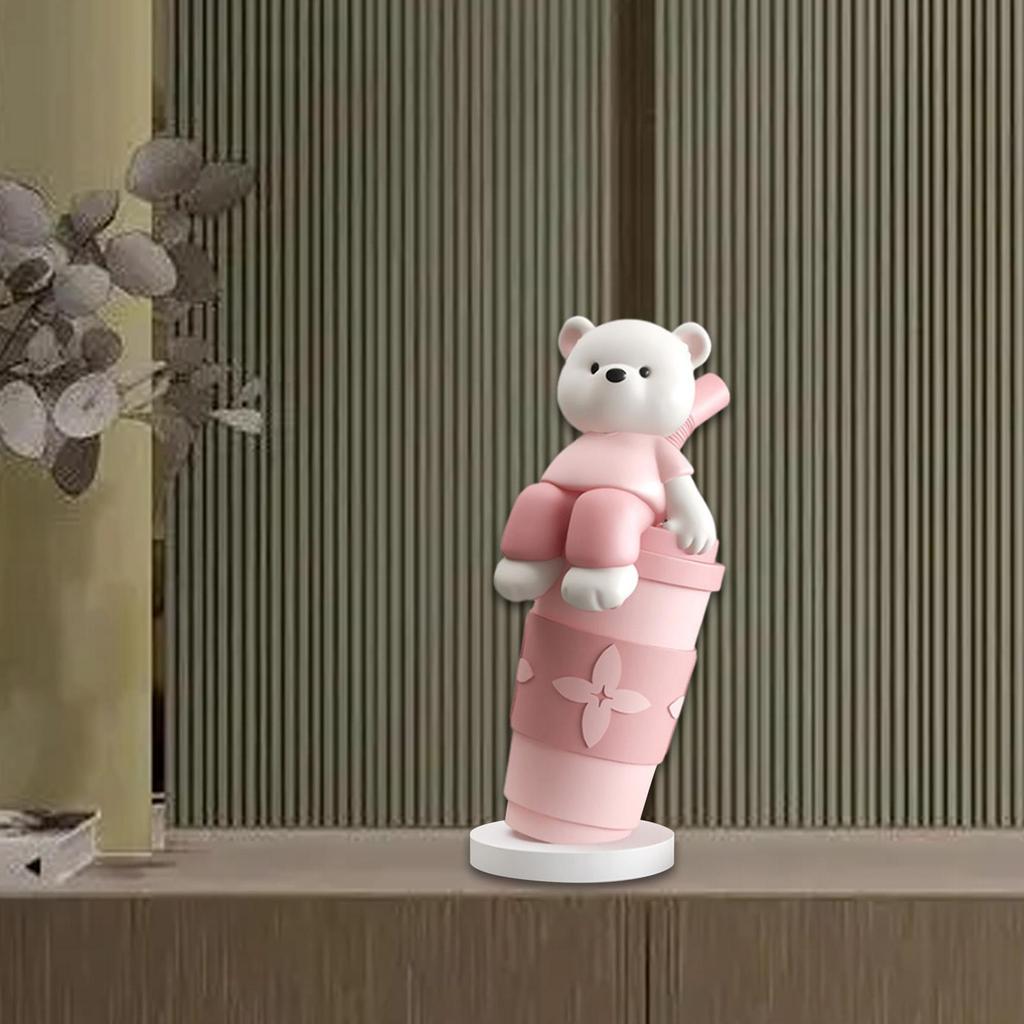 Animal Statue Resin Housewarming Gift Cartoon Collectible Cute Animal Sculpture for Bedroom Dining Table Entrance Cabinet Office