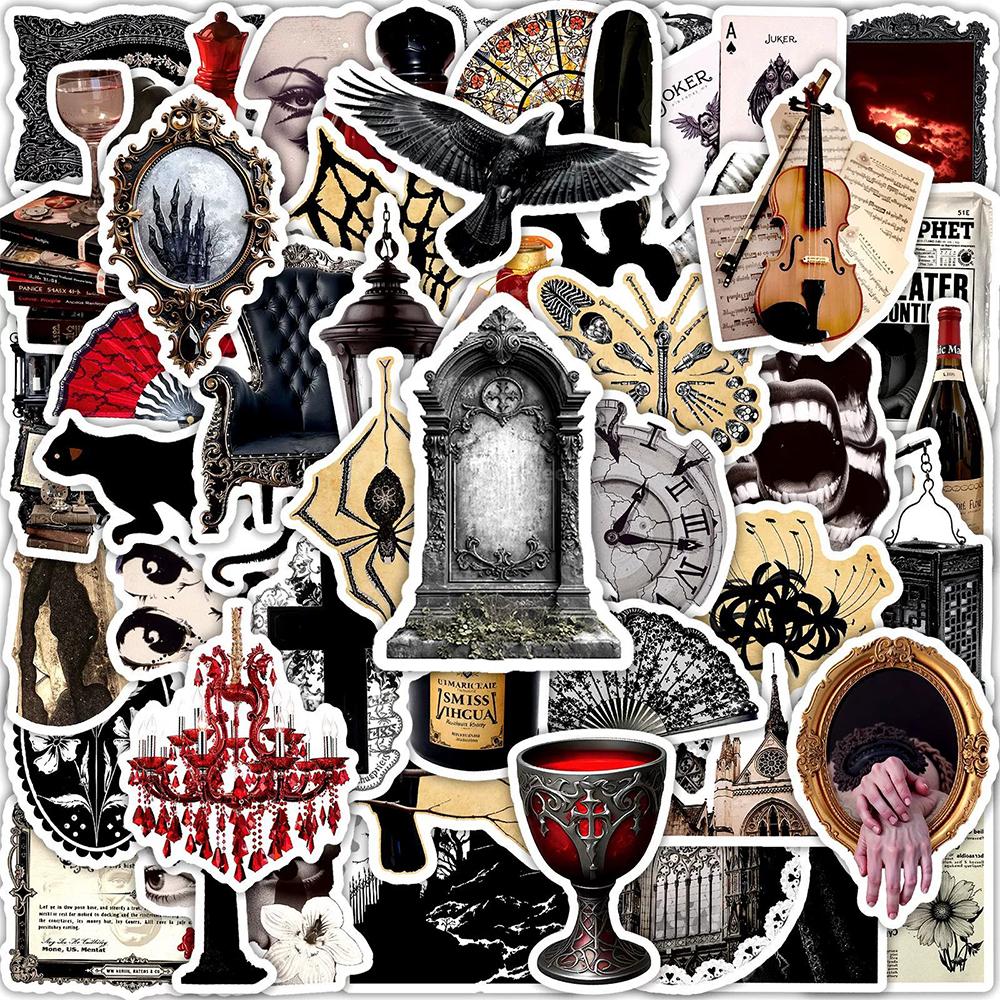 10/30/50pcs Cool Horror Creative Cartoon Stickers Vintage Goth Decals DIY Notebook Suitcase Laptop Guitar Waterproof Sticker Toy